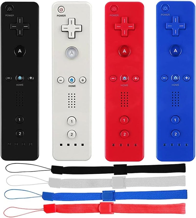 Tevodo Wii Remote Controller, 4 Packs Upgrade Wii Wireless Controller Compatible with Wii Wii U(Black, White,Deep Blue Red) - Image 2